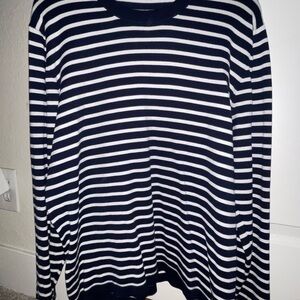 Zara Black and Cream Striped Knit shirt